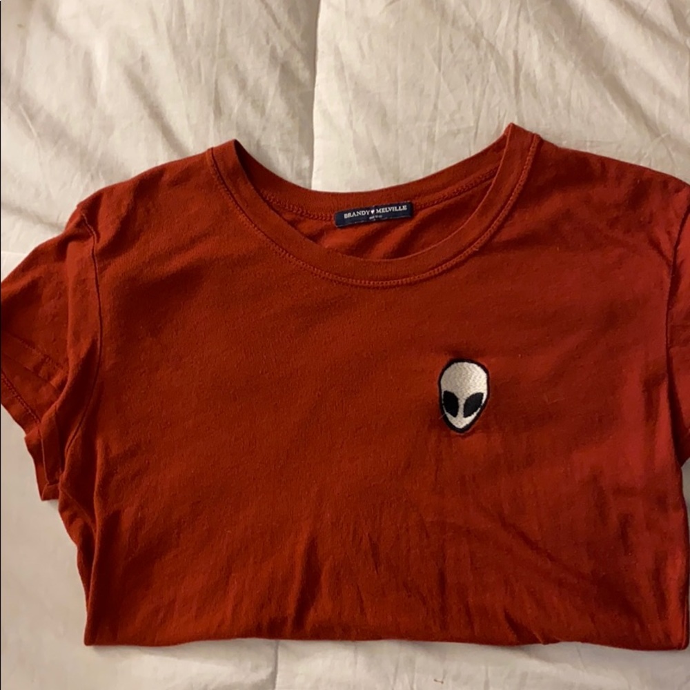 off red brandy melville alien t shirt
